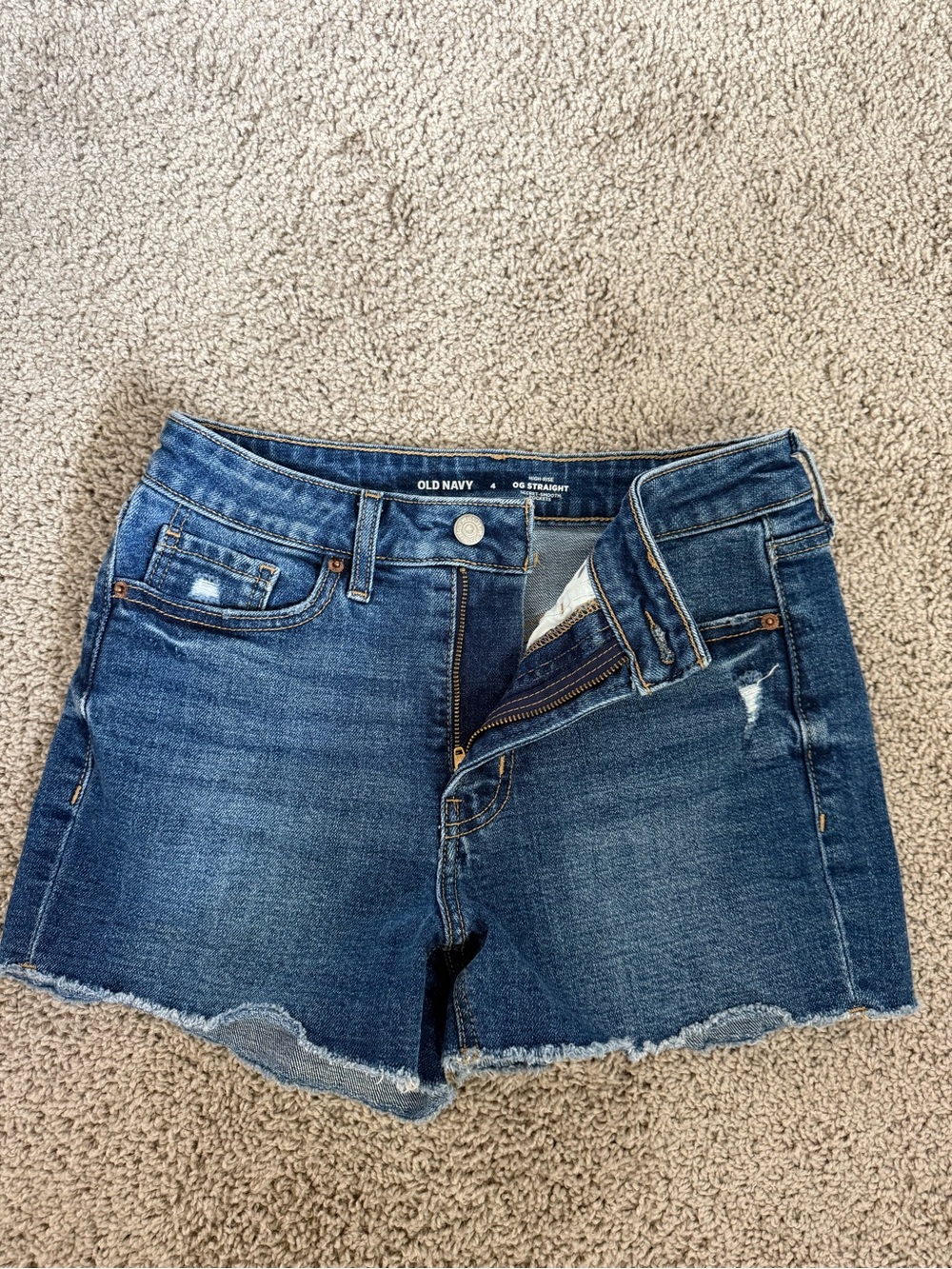 Old Navy Blue Denim Frayed Hem Shorts